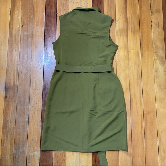 Sharagano Olive Green Size 10 Knee Length Sleeveless Dress - Picture 6 of 6